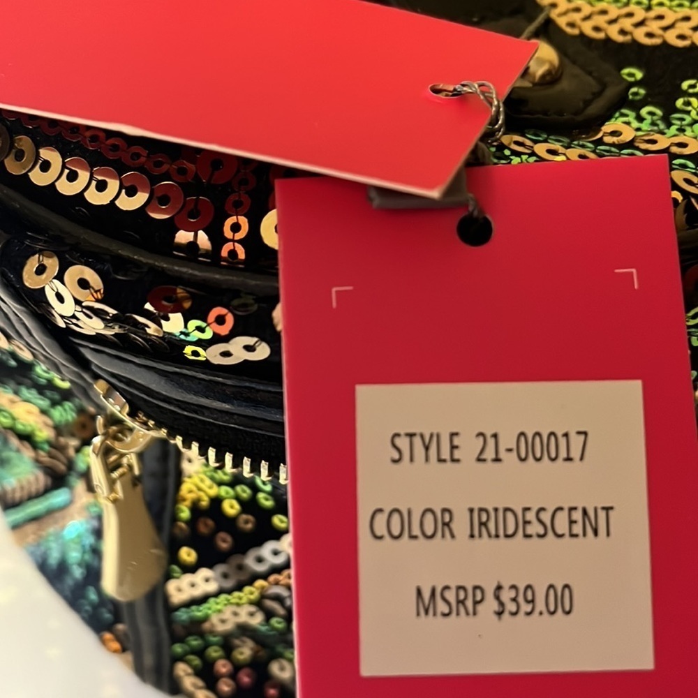 Vince Camuto, multicolor sequin train case style, cosmetics bag, new - Picture 11 of 11